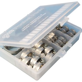 Kit clip per tubi in Acciaio dolce zincato Jubilee, 32 pezzi, 8 misure, diametri interni clip da 9.5 → 12mm a 30