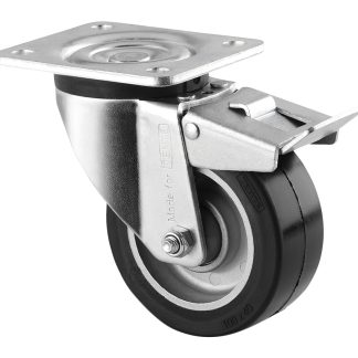 Ruota per carrelli orientabile con freno Tente in Gomma, Ø 100mm, 200kg