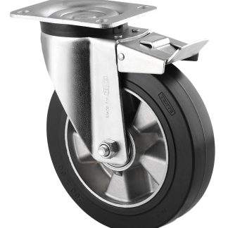 Ruota per carrelli orientabile con freno Tente in Gomma, Ø 125mm, 300kg