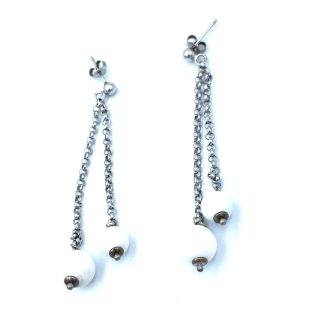 Orecchini Agata Bianca Argento