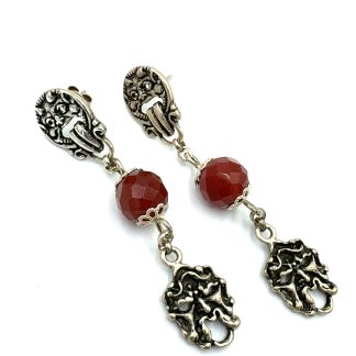 Hera's Treasure Coral Paste Earrings