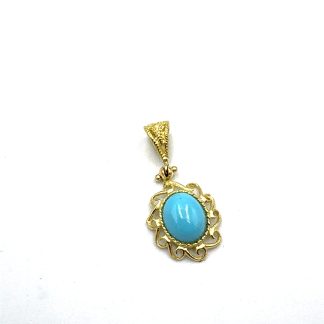 Coral and Gold pendant