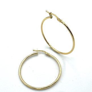 Square Yellow Gold Hoop Earrings