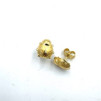 Orecchini Coccinella Oro Giallo Bianco