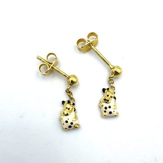 Orecchini Pendenti Mucca  Oro Giallo