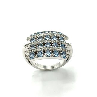 Anello Pavè Topazio Azzurro