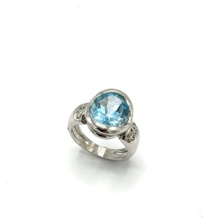 Anello Topazio Azzurro
