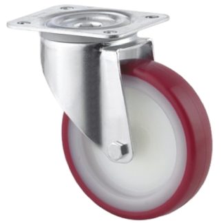 Ruota per carrelli orientabile Tente in Poliuretano, Ø 160mm, 350kg