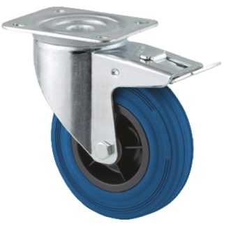 Ruota per carrelli orientabile con freno Tente in Gomma, Ø 80mm, 70kg