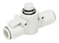 Regolatore di velocità SMC serie AS, ingresso tubo 1/4poll, uscita tubo 1/4poll