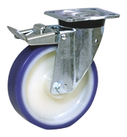Ruota per carrelli orientabile con freno LAG in Poliuretano, Ø 125mm, 300kg