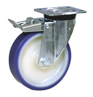 Ruota per carrelli orientabile con freno LAG in Poliuretano, Ø 150mm, 300kg