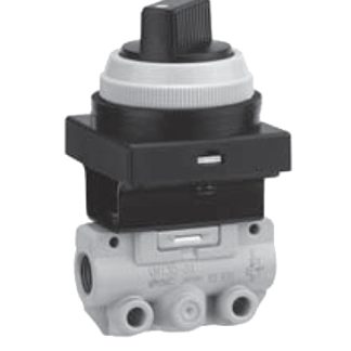 Valvola pneumatica a controllo manuale SMC, Pneumatic Relay, con Selettore (2 posizioni), R 1/8