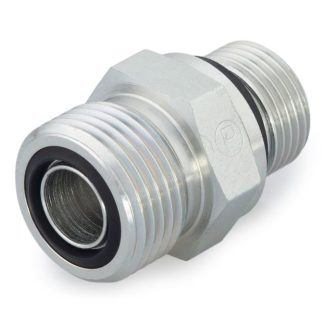 Adattatore filettato intermedio dritto idraulico Parker, connettore A: 1-1/4" maschio, B: Maschio BSPP 1/4-19