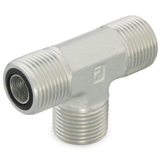 Raccordo intermedio a T idraulico a compressione Parker, connettore A: 3/4" maschio, B: 3/4" maschio, in Acciaio