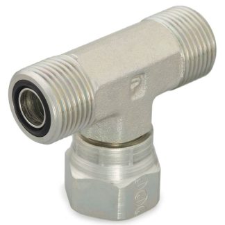 Adattatore filettato a T idraulico Parker, connettore A: 5/8" maschio, B: 5/8" maschio, in Acciaio