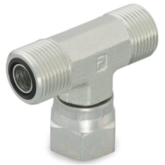 Adattatore filettato a T idraulico Parker, connettore A: 1" maschio, B: 1" maschio, in Acciaio