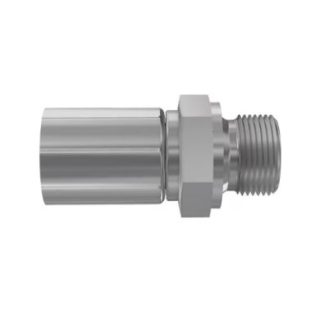 Raccordo tubo flessibile crimpato Parker, connettore A: Tubo da 5/8 poll., B: Maschio BSPP 3/4-14, in Acciaio