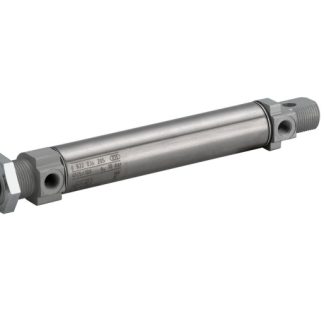 Cilindro pneumatico rotondo EMERSON – AVENTICS MNI 0822331217, Doppio effetto, foro da 12mm, corsa 400mm, M5, 10 bar max