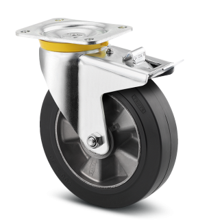 Ruota per carrelli orientabile con freno Tente, Ø 200mm, 450kg