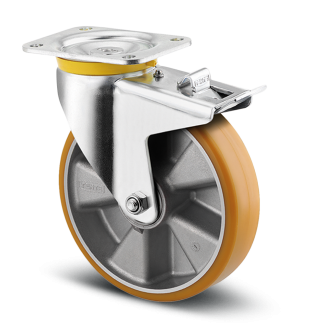 Ruota per carrelli orientabile con freno Tente, Ø 200mm, 800kg