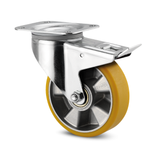 Ruota per carrelli orientabile con freno Tente, Ø 125mm, 300kg