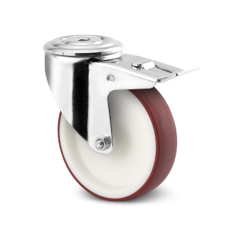Ruota per carrelli orientabile con freno Tente, Ø 80mm, 100kg