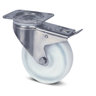 Ruota per carrelli orientabile con freno Tente, Ø 100mm, 150kg
