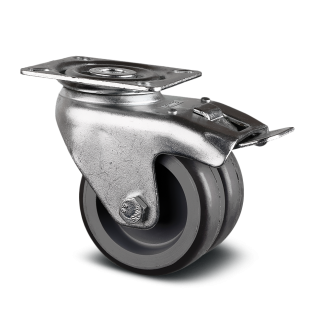 Ruota per carrelli orientabile con freno Tente, Ø 75mm, 80kg