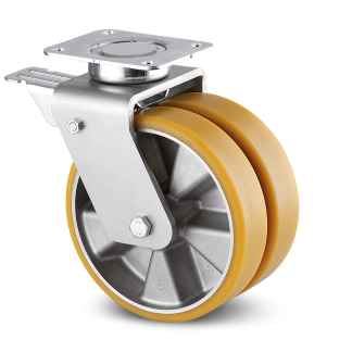 Ruota per carrelli orientabile con freno Tente, Ø 125mm, 750kg