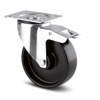 Ruota per carrelli orientabile con freno Tente, Ø 125mm, 125kg