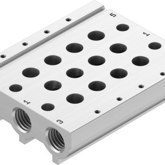 Base manifold Festo VABM-L1-10S-G18-4, 4 stazioni, filettatura G 1/8, Lega di alluminio
