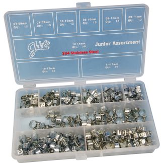 Viti prigioniere in Acciaio inox Jubilee, 165 pezzi, 6 misure, diametri interni clip da 7 → 9mm a 12 →