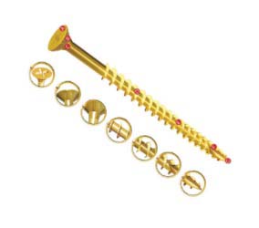 Vite per legno in Acciaio passivato giallo, zincato UNIFIX VORTEX ZZV60239CE 80mm, filettatura 5mm, guida Pozidriv