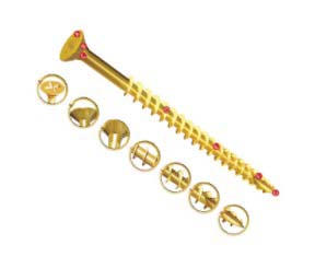 Vite per legno in Acciaio passivato giallo, zincato UNIFIX VORTEX ZZV60245CE 100mm, filettatura 6mm, guida Pozidriv