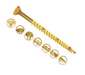 Vite per legno in Acciaio passivato giallo, zincato UNIFIX VORTEX ZZV60246CE 120mm, filettatura 6mm, guida Pozidriv