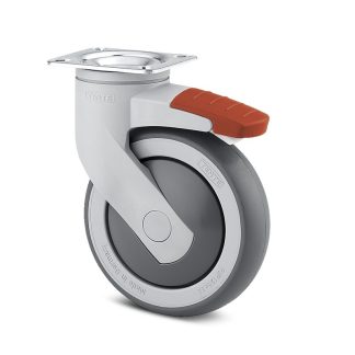 Ruota per carrelli orientabile Tente in Gomma termoplastica, Ø 100mm, 200kg