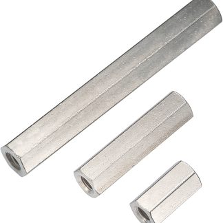 Distanziale filettato Esagonale Femmina/Femmina, in Ottone Nichelato, L. 9mm, M3