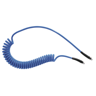 Tubo spiralato PREVOST in Poliuretano, L. 15m max, Øint 8mm, Øest 12mm, R 3/8, col. Blu