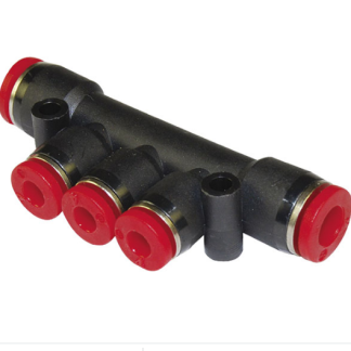 Manifold Norgren, serie Pneufit C, 2 ingresso A pressione 4 mm, 3 uscite A pressione 6 mm, in PBT 10bar