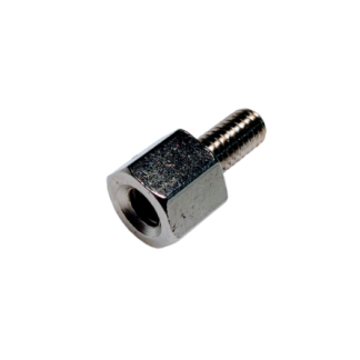 Distanziale filettato Esagonale Maschio/Femmina, in Ottone Nichelato, L. 56mm, M3 x M3