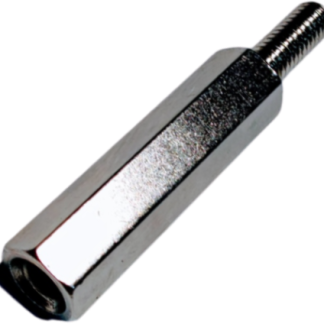 Distanziale filettato Esagonale Maschio/Femmina, in Ottone Nichelato, L. 18mm, M3 x M3