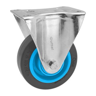 Ruota per carrelli non orientabile Guitel Hervieu in Gomma elastica RESILEX, Ø 100mm, 200kg