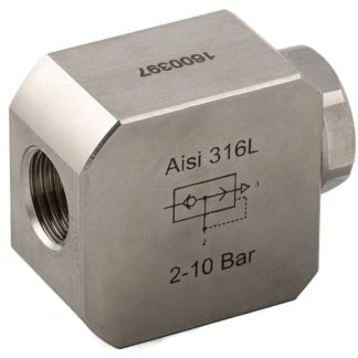 Valvola di scarico rapido RS PRO, serie 66050, filettatura 3/8 pollici femmina x 9mm