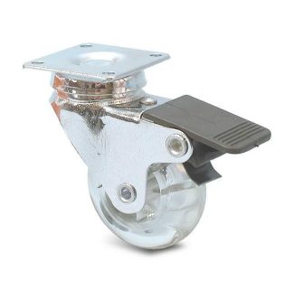 Ruota per carrelli orientabile con freno Guitel Hervieu in Poliuretano, Ø 50mm, 40kg