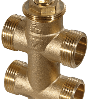 Valvola motorizzata in Ottone nichelato SAUTER REGULATION, 10 V, 16 bar max, 4 porte, compatibile con tubo da DN15