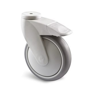 Ruota per carrelli orientabile con freno Guitel Hervieu in Gomma, Ø 125mm, 100kg