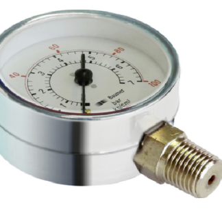 Manometro Bourdon, 0bar → 11bar max, NPT 1/4, Ø est. 50mm