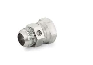 Diritto Parker, connettore A: Maschio 24° DIN metrico senza flare girevole, B: Femmina BSPP, in Acciaio