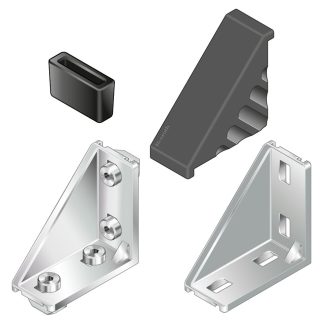 Staffa angolare Bosch Rexroth in Alluminio pressofuso, per profili da 20 x 40 mm, scalanatura da 6mm, L. 40mm